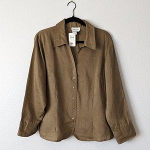 NWT COLDWATER CREEK Snap Front Curve Hem Shirt NWT | Sz L